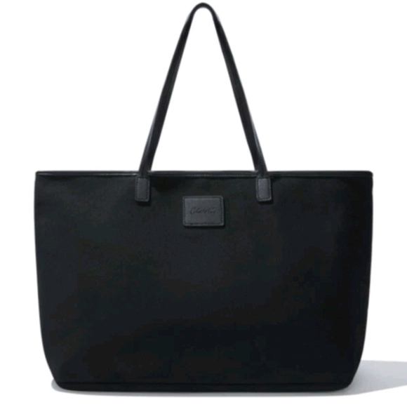Cleobella Handbags - Cleobella XL Black Canvas Tote Zipper Closure Vegan Leather Strap